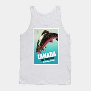 Vintage Travel Poster Canada for game fish Tank Top